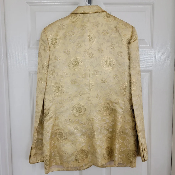 Vintage 80's Charlotte Ford II Gold Metallic Blazer - Picture 2 of 5
